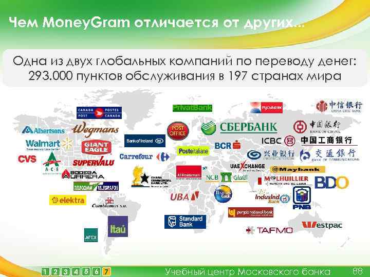 Чем Money. Gram отличается от других. . . Одна из двух глобальных компаний по