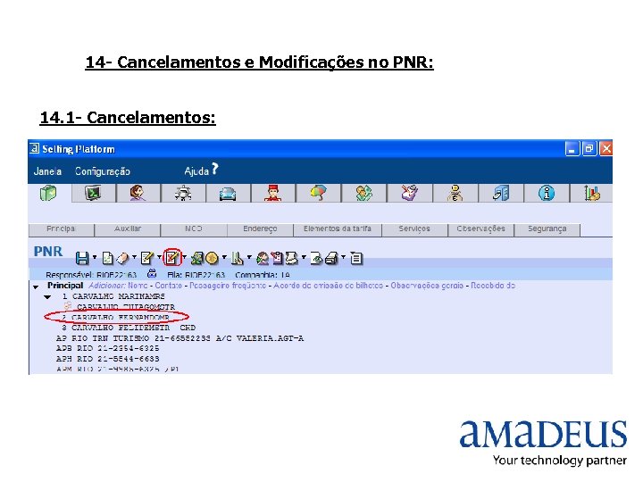 14 - Cancelamentos e Modificações no PNR: 14. 1 - Cancelamentos: 
