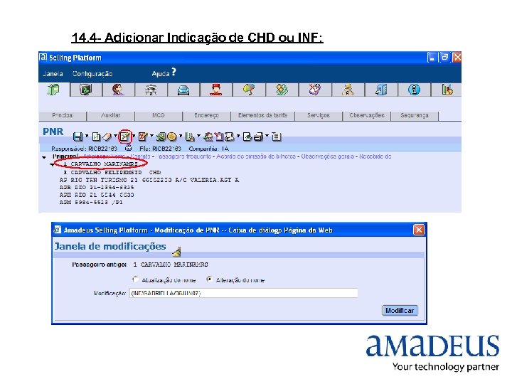 14. 4 - Adicionar Indicação de CHD ou INF: 