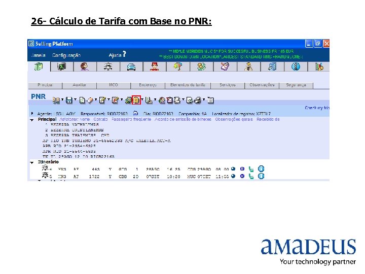 26 - Cálculo de Tarifa com Base no PNR: 