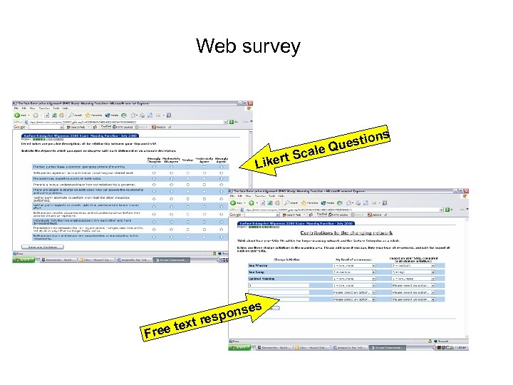 Web survey l a ert Sc Lik Free tex ses spon t re ns