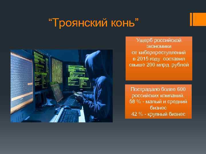 “Троянский конь” Ущерб российской экономики от киберпреступлений в 2015 году составил свыше 200 млрд.