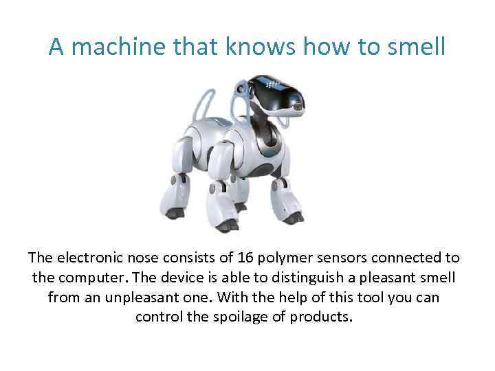 A machine that knows how to smell The electronic nose consists of 16 polymer