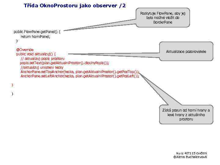 Třída Okno. Prostoru jako observer /2 Poskytuje Flow. Pane, aby jej bylo možné vložit