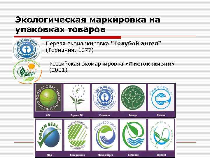 Сколько групп органической маркировки в мире