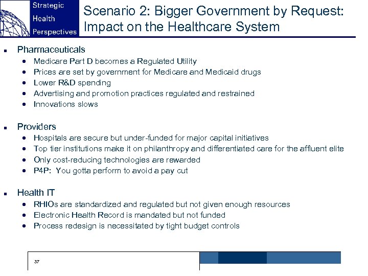 Scenario 2: Bigger Government by Request: Impact on the Healthcare System n Pharmaceuticals ·