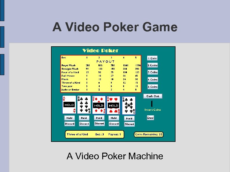 A Video Poker Game A Video Poker Machine 