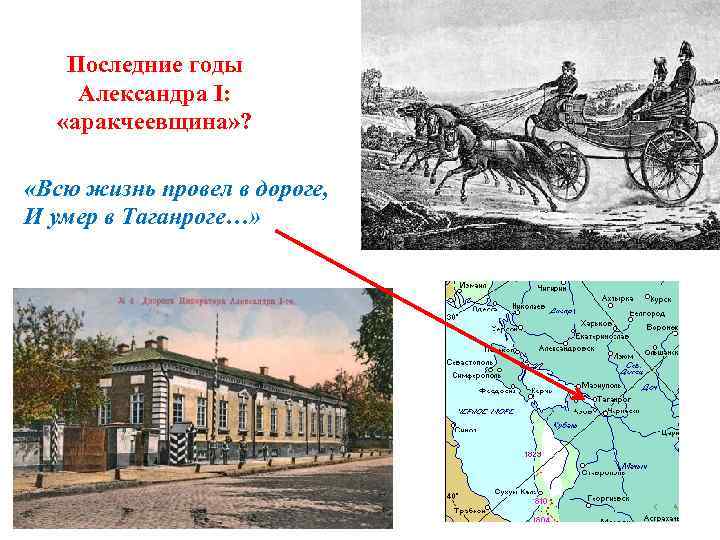 Последние годы Александра I: «аракчеевщина» ? «Всю жизнь провел в дороге, И умер в