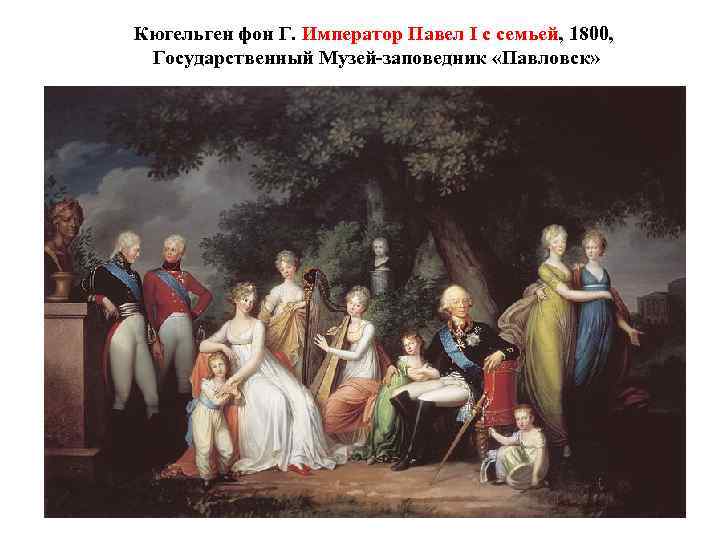 Кюгельген фон Г. Император Павел I с семьей, 1800, Государственный Музей-заповедник «Павловск» 