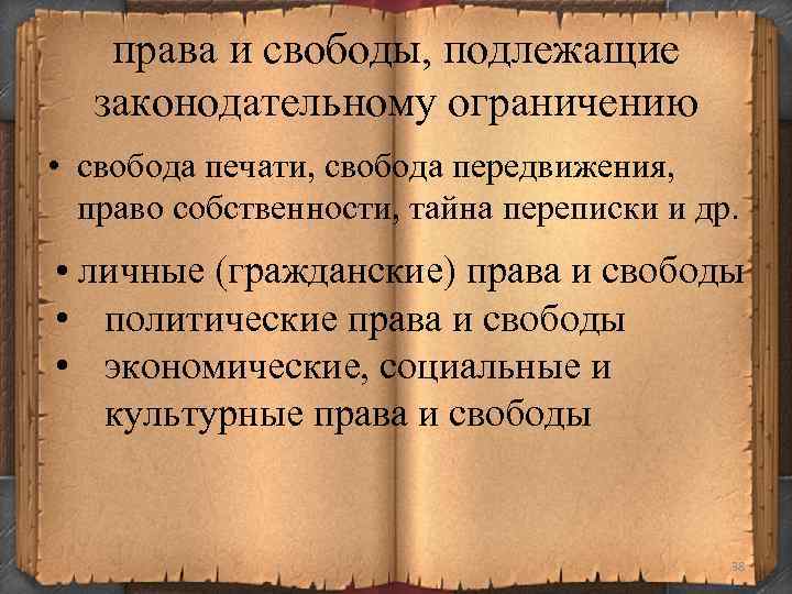 Право подлежащее. Права и свободы подлежащие законодательному ограничению. Какое право не подлежит ограничению. Права и свободы человека не подлежащие ограничению. Не подлежат ограничению права и свободы:.