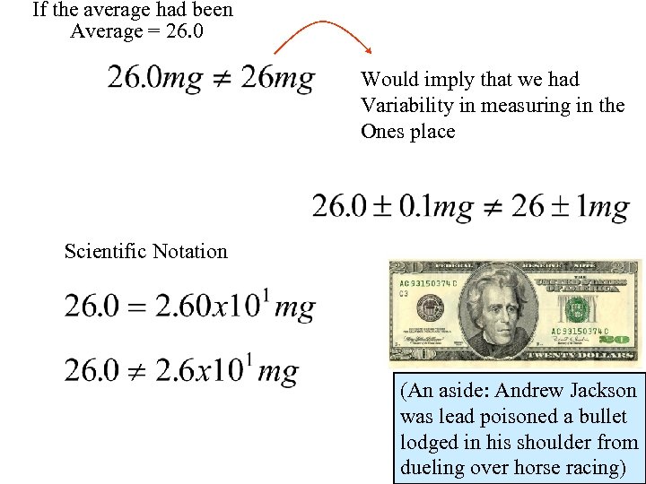 If the average had been Average = 26. 0 Would imply that we had