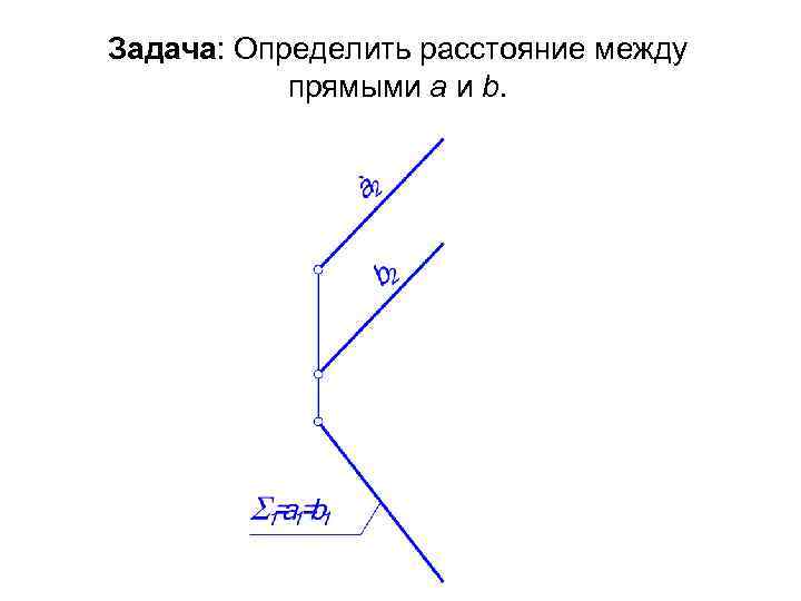 Задача: Определить расстояние между прямыми а и b. 
