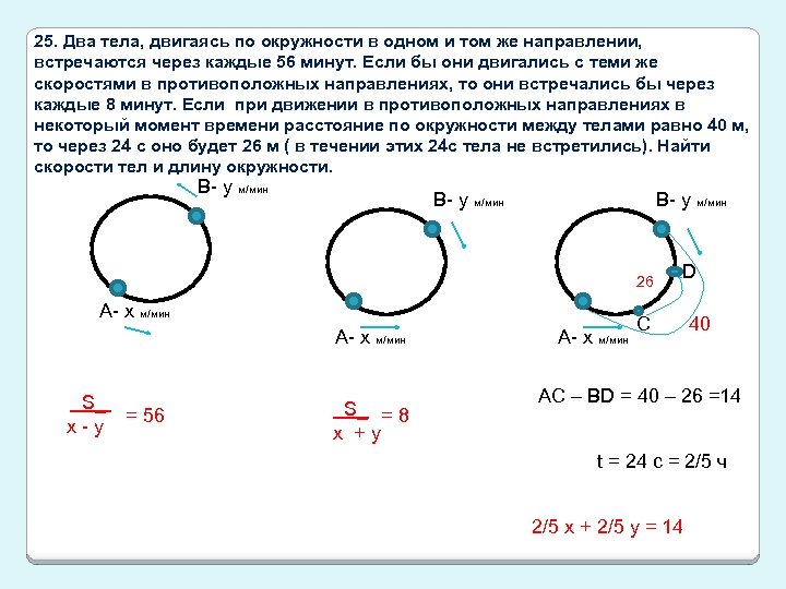 Расстояние круга. Решение задач на движение по окружности. Задачи по окружности. Движение по окружности математика. Задачи на движение по кругу в противоположных направлениях.