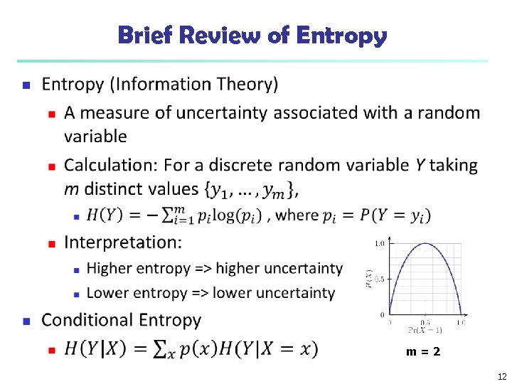Brief Review of Entropy n m=2 12 