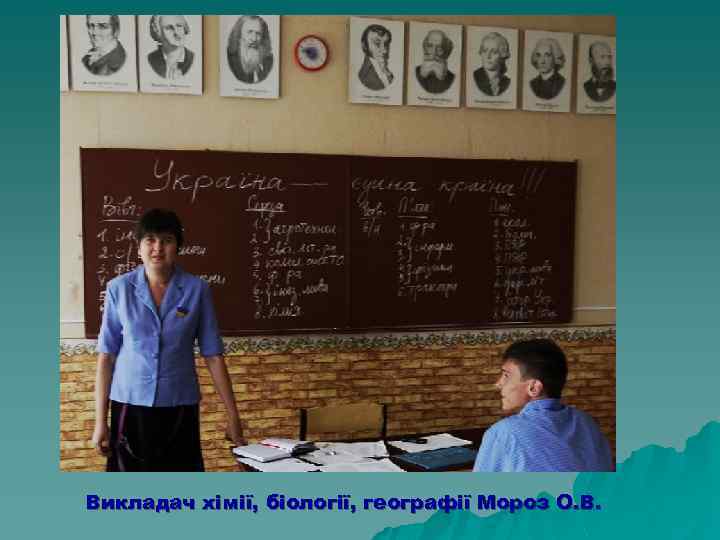Викладач хімії, біології, географії Мороз О. В. 