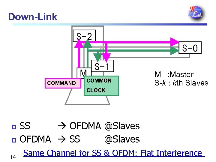 Down-Link COMMAND COMMON M : Master S-k : kth Slaves CLOCK SS OFDMA @Slaves