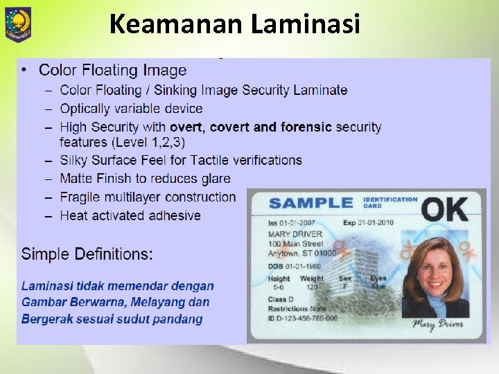 Keamanan Laminasi 