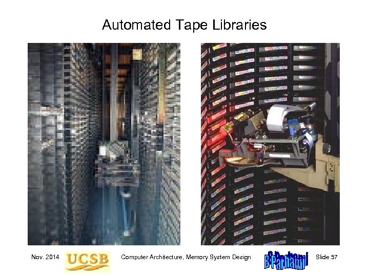 Automated Tape Libraries Nov. 2014 Computer Architecture, Memory System Design Slide 57 