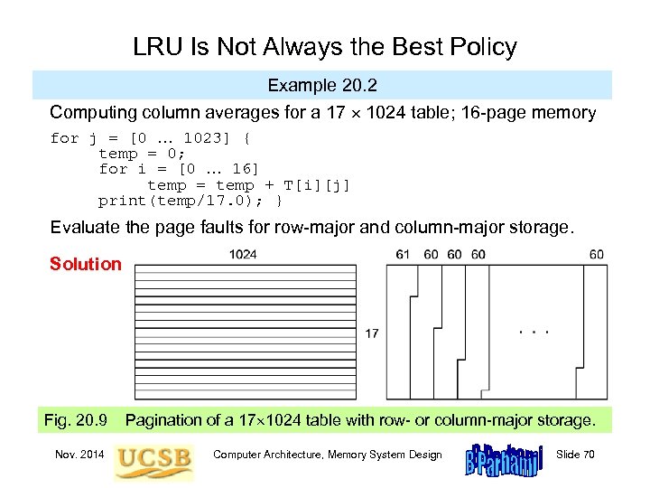 LRU Is Not Always the Best Policy Example 20. 2 Computing column averages for