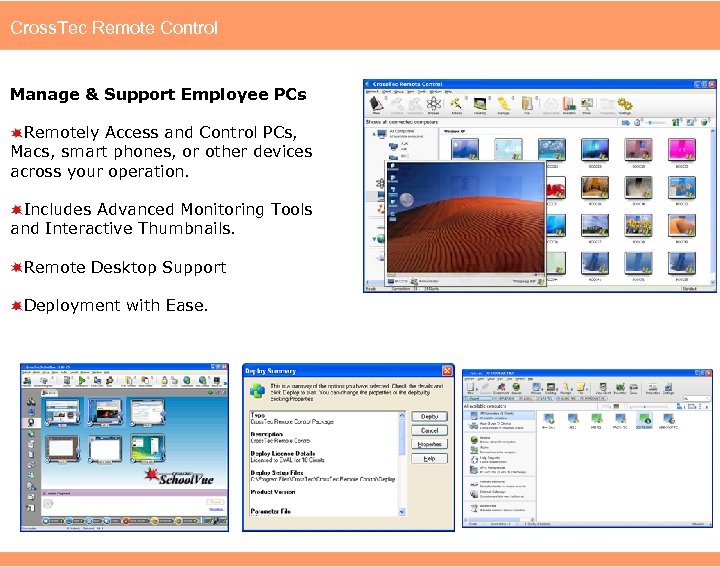 Cross. Tec Remote Control Manage & Support Employee PCs Remotely Access and Control PCs,