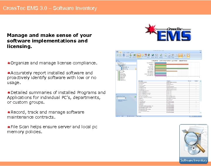 Cross. Tec EMS 3. 0 – Software Inventory Manage and make sense of your