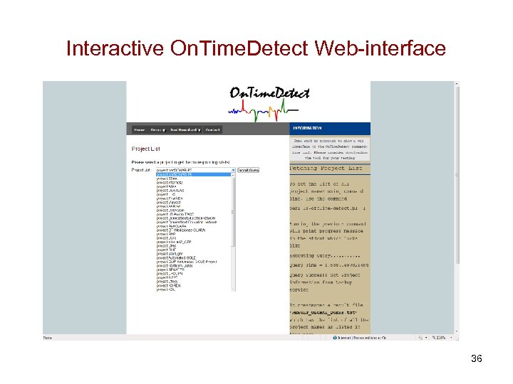 Interactive On. Time. Detect Web-interface 36 