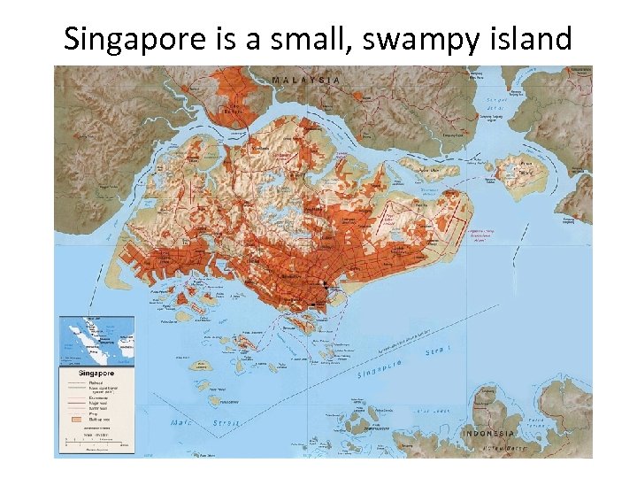 Singapore is a small, swampy island 