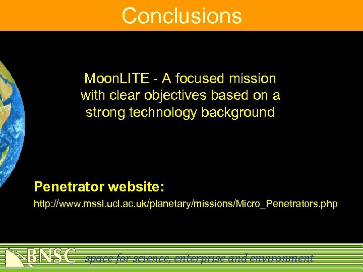 Conclusions Moon. LITE - A focused mission with clear objectives based on a strong