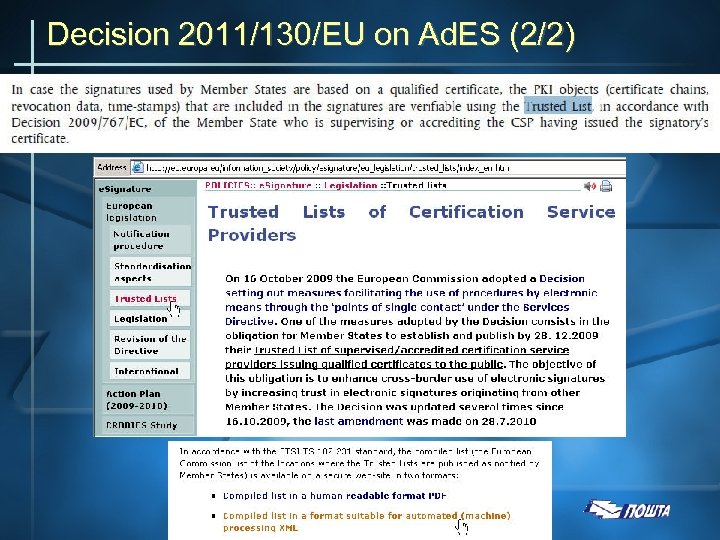 Decision 2011/130/EU on Ad. ES (2/2) 