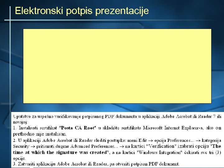 Elektronski potpis prezentacije 