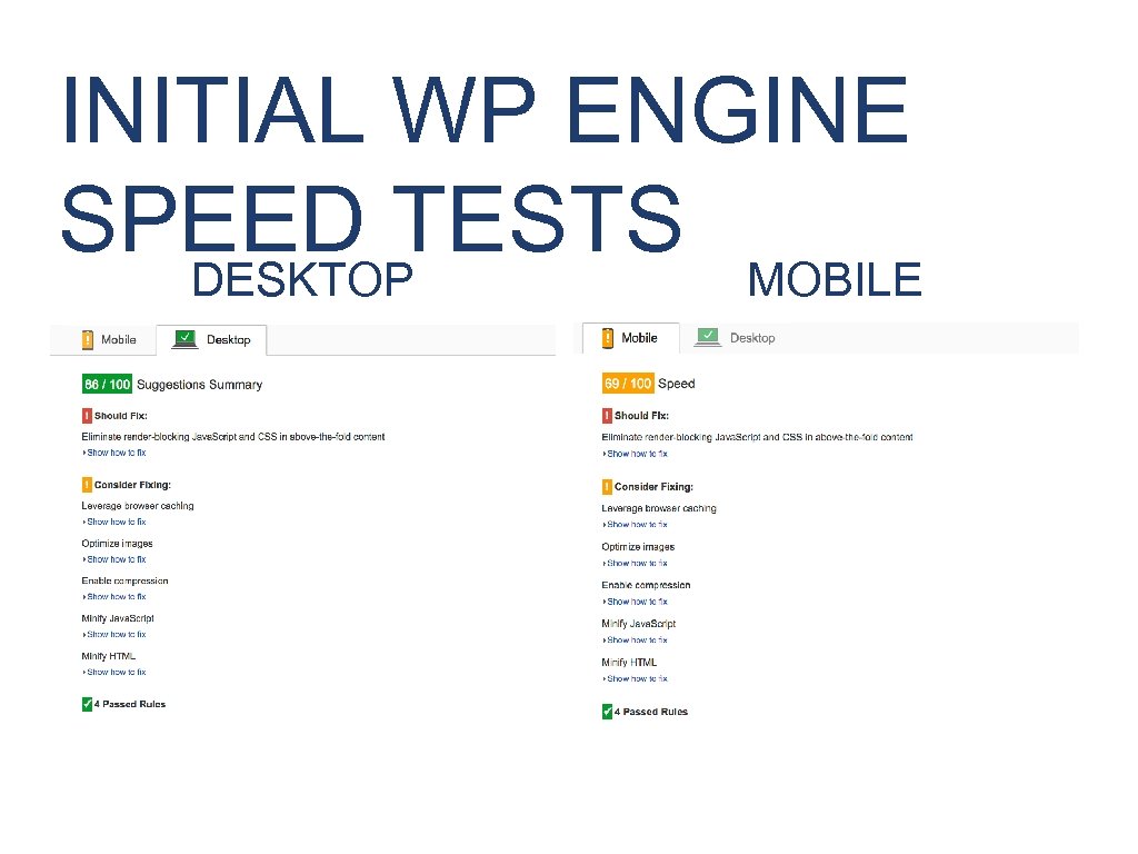 INITIAL WP ENGINE SPEED TESTS MOBILE DESKTOP 