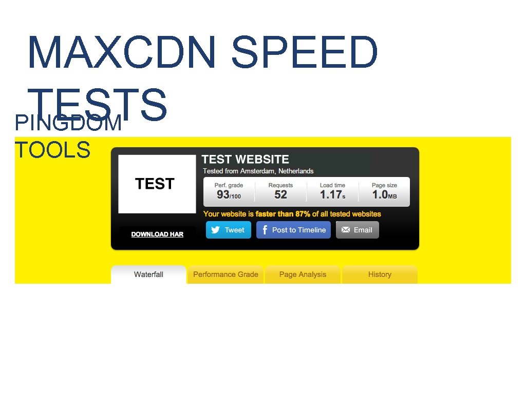 MAXCDN SPEED TESTS PINGDOM TOOLS 