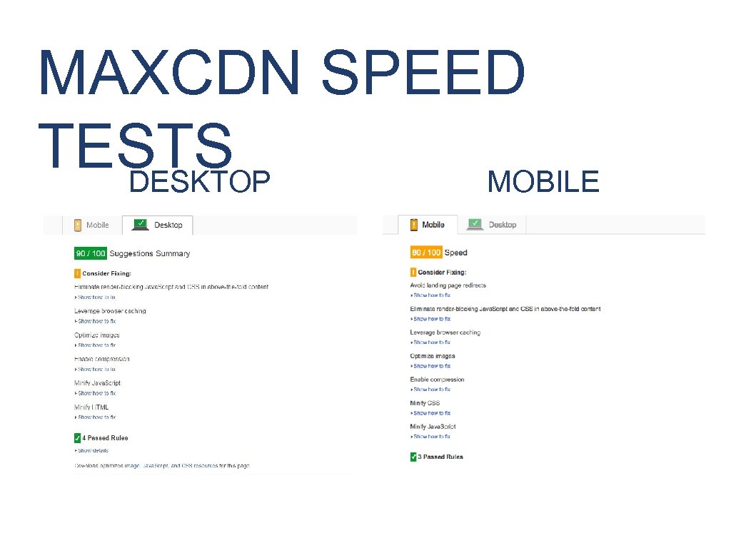 MAXCDN SPEED TESTS DESKTOP MOBILE 