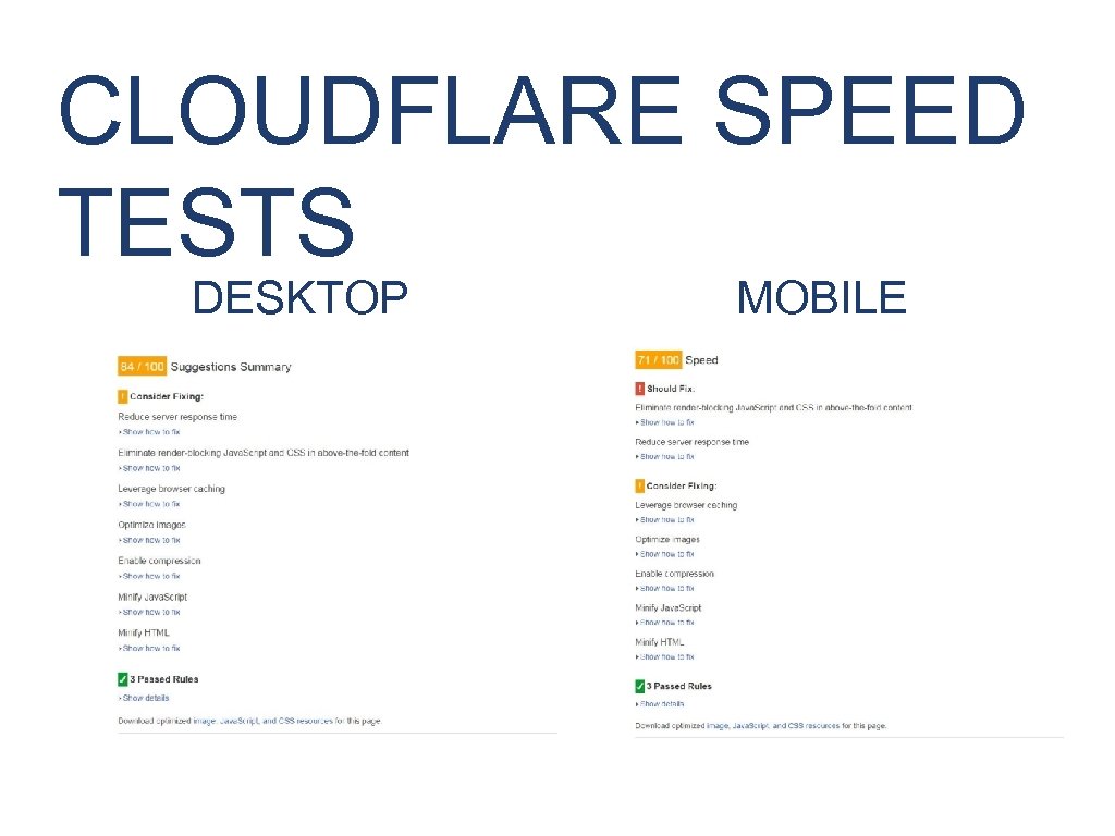 CLOUDFLARE SPEED TESTS DESKTOP MOBILE 