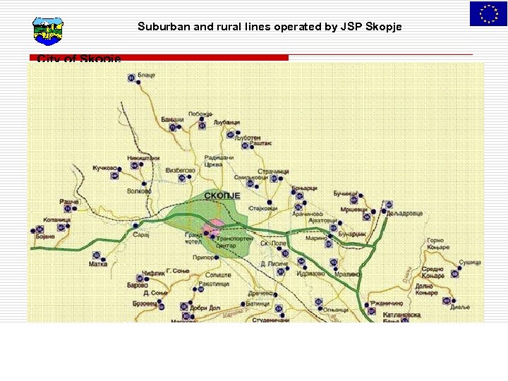 Suburban and rural lines operated by JSP Skopje City of Skopje 