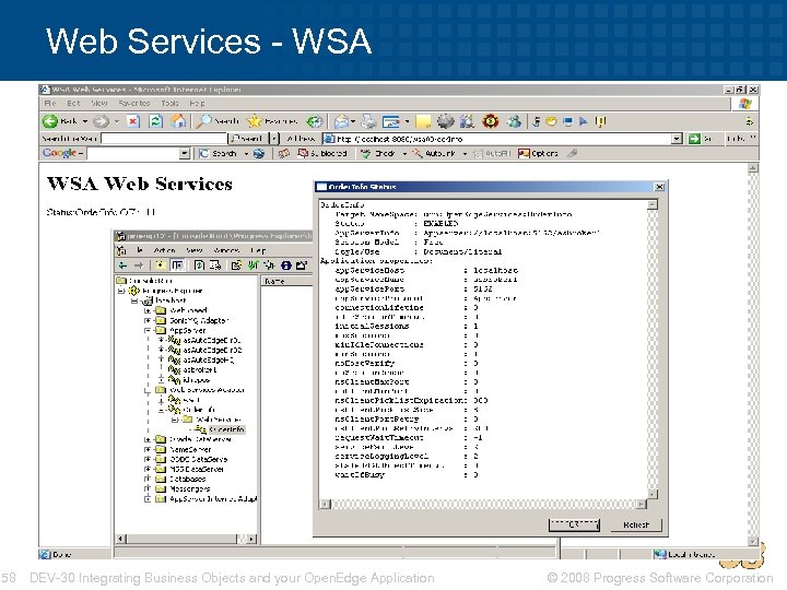 Web Services - WSA 58 DEV-30 Integrating Business Objects and your Open. Edge Application