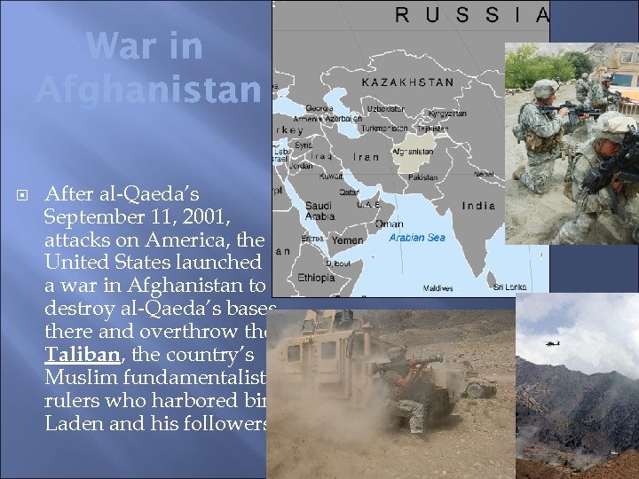  After al-Qaeda’s September 11, 2001, attacks on America, the United States launched a