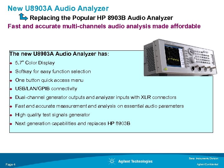 Agilent U 8903 A Audio Analyzer Fast And