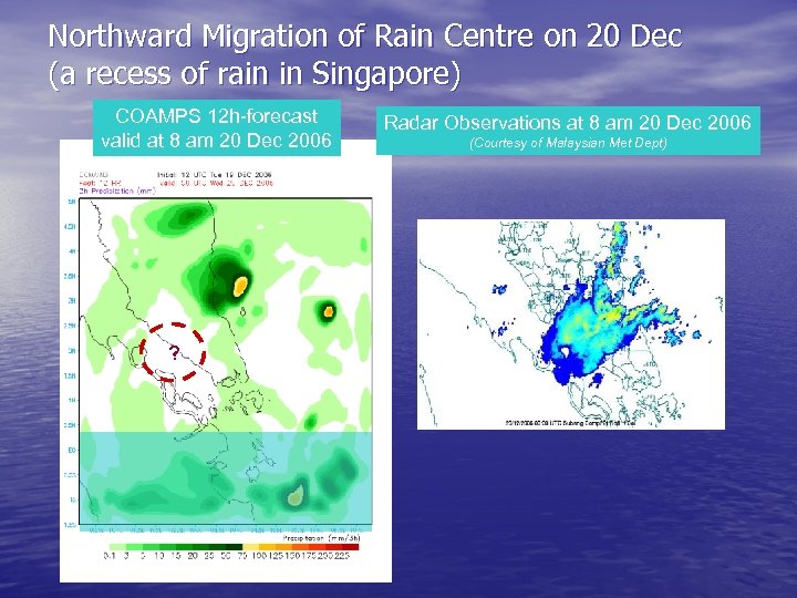 Northward Migration of Rain Centre on 20 Dec (a recess of rain in Singapore)