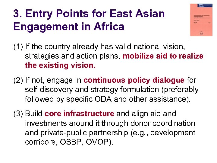 3. Entry Points for East Asian Engagement in Africa (1) If the country already