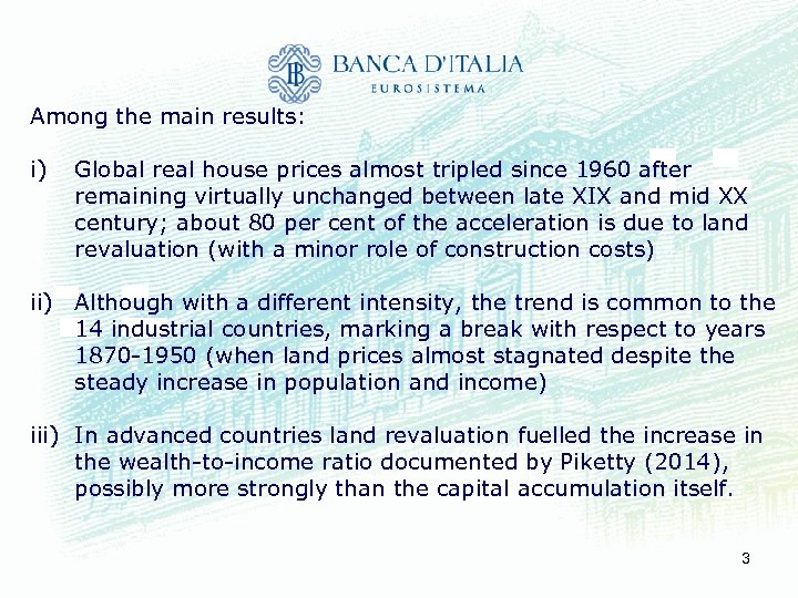 Among the main results: i) Global real house prices almost tripled since 1960 after