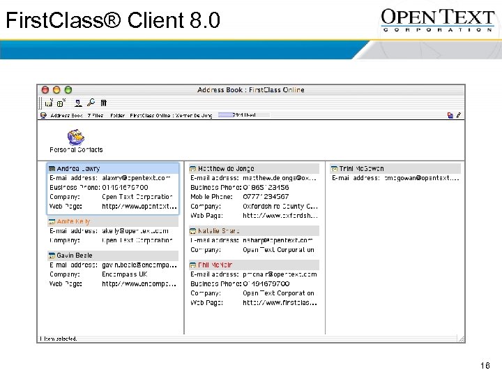 First. Class® Client 8. 0 16 