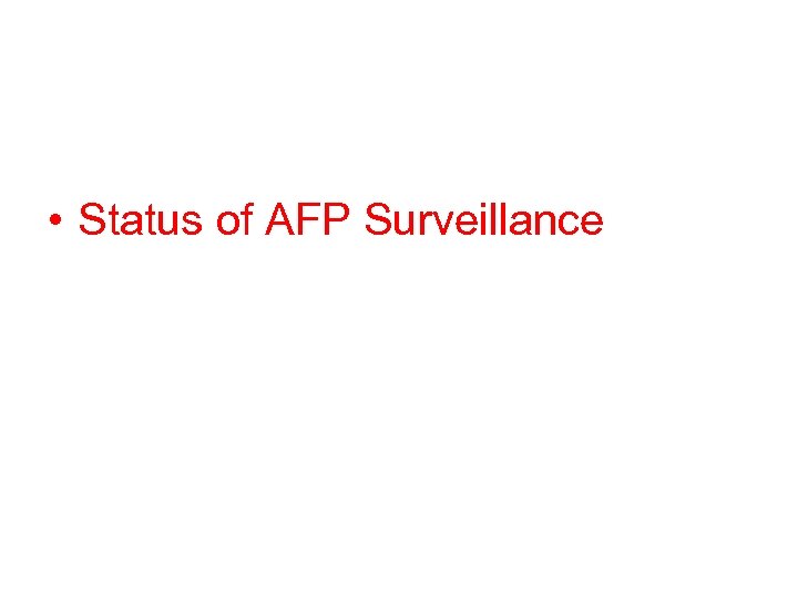  • Status of AFP Surveillance 
