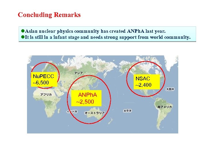 Concluding Remarks l. Asian nuclear physics community has created ANPh. A last year. l.