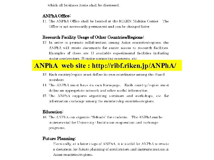 ANPh. A web site : http: //ribf. riken. jp/ANPh. A/ 