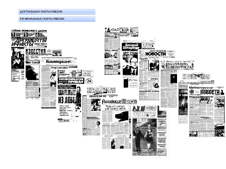 ЦЕНТРАЛЬНЫЕ ГАЗЕТЫ РОССИИ РЕГИОНАЛЬНЫЕ ГАЗЕТЫ РОССИИ 