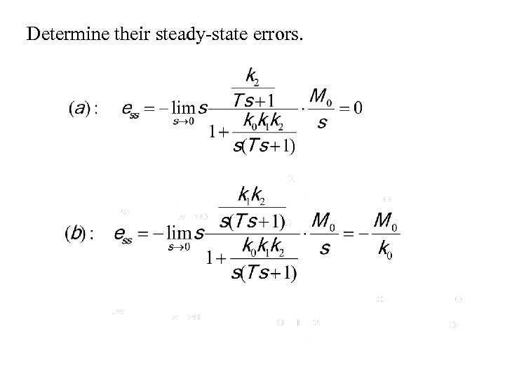 Determine their steady-state errors. 