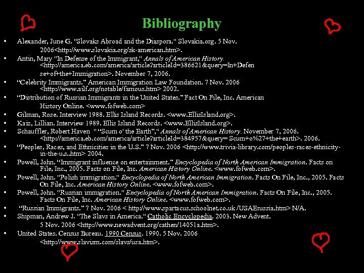 Bibliography • • • • Alexander, June G. 