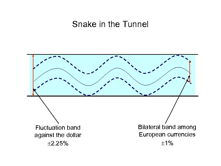 Snake in the Tunnel Fluctuation band against the dollar 2. 25% Bilateral band among