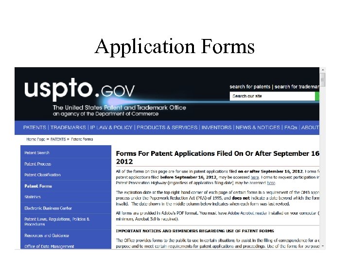 Application Forms • 